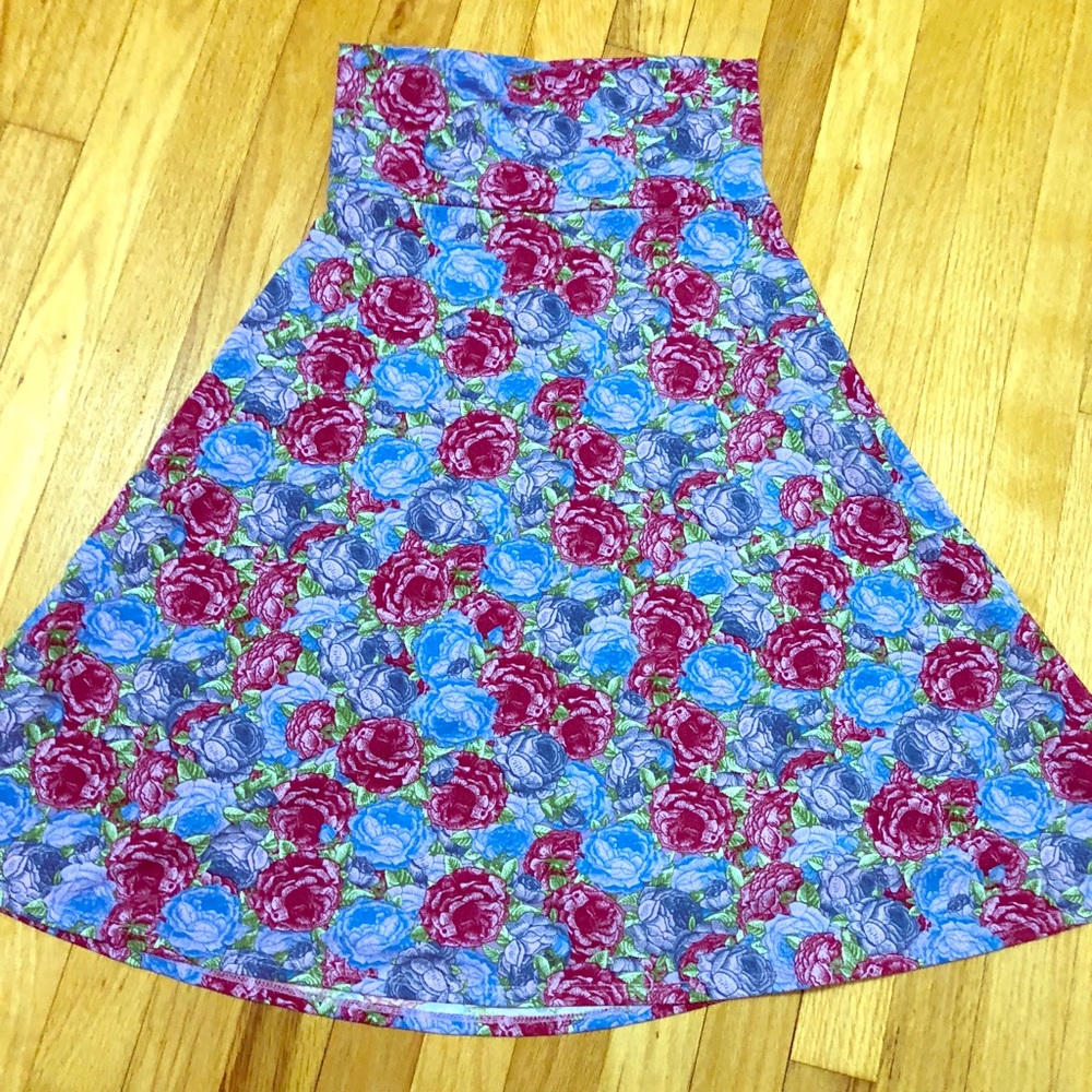 LuLaRoe Azure skirt/dress purple red flowers